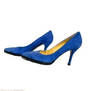 BLUE SUEDE LEATHER PUMPS -SIZE 9